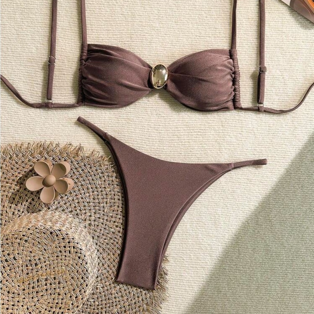 Elegant Brown Bikini Set
